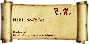 Niki Noémi névjegykártya